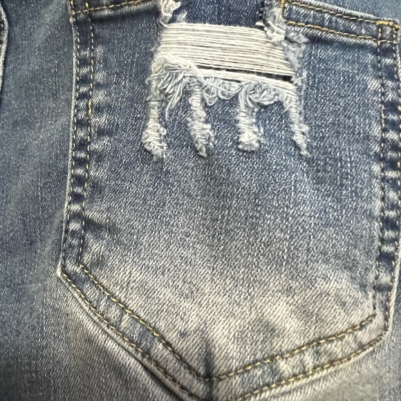 TRES CHIC patriotic distressed denim blend biker shorts S M L - Picture 7 of 11